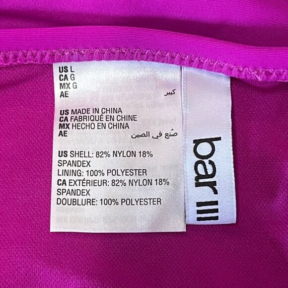 NWT Bar III | High Rise High Leg Womens Bikini Briefs Purple Neon Orchid Size L - Picture 6 of 7